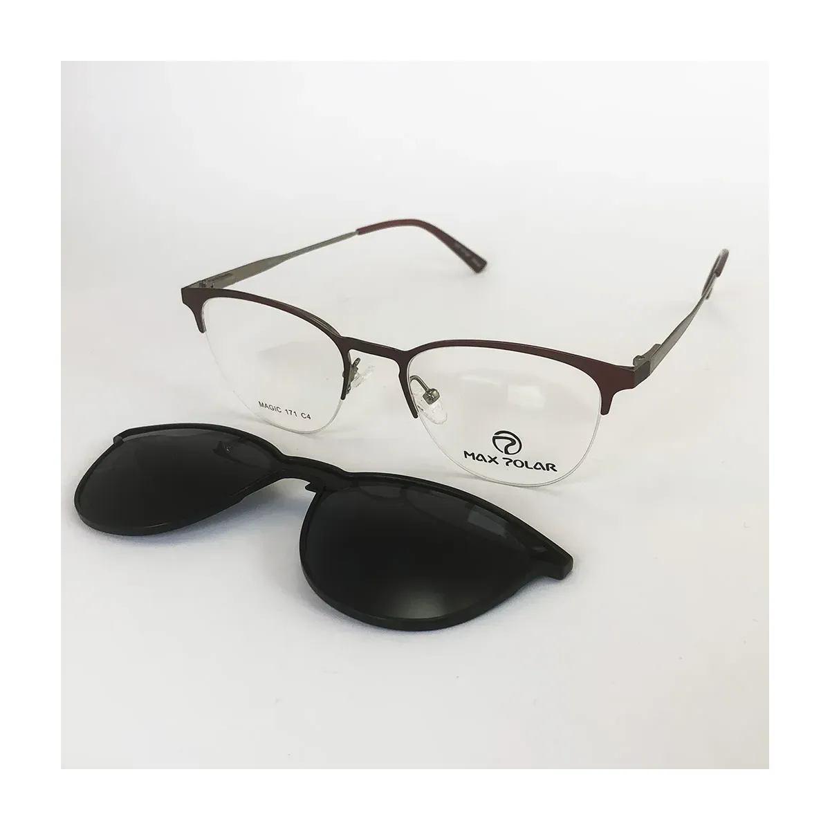 Anteojos Max Polar Magic 171 Clip On Bordo
