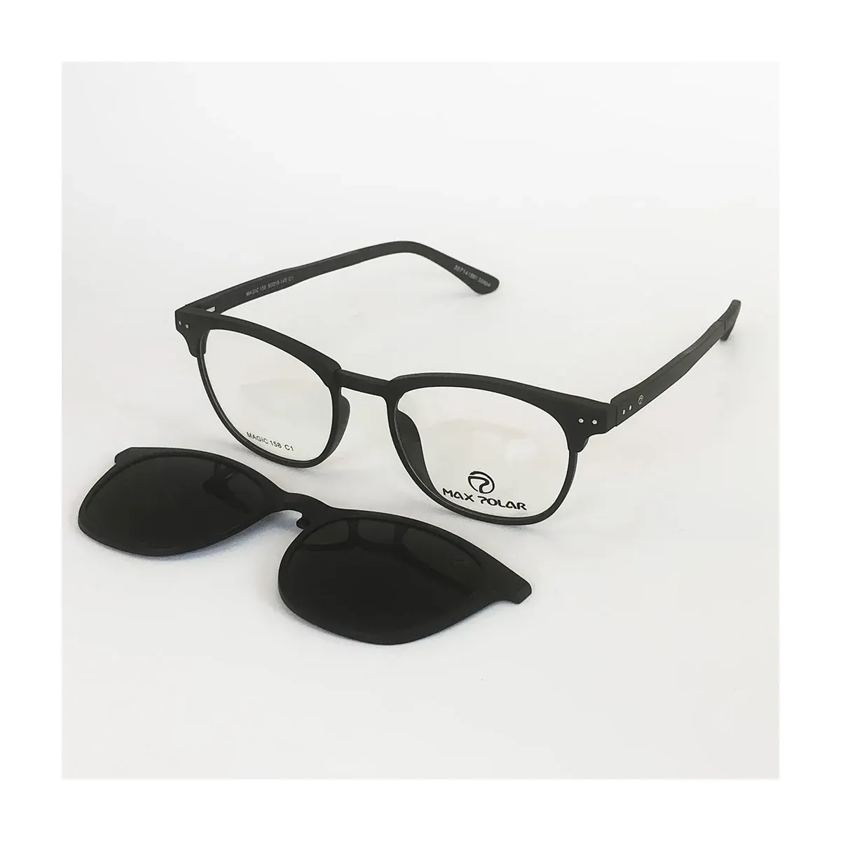 Anteojos Max Polar Magic 158 Clip On Negro