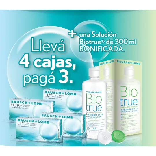 4 cajas Lentes de Contacto Ultra + 1 Bio True