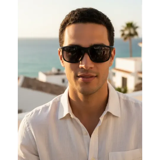 Anteojos de sol Cima Tour 10006 Negro Brillo Polarizado