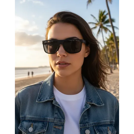 Lentes de Sol Rusty Zaedit Negro Brillo Polarizado sblk drt03