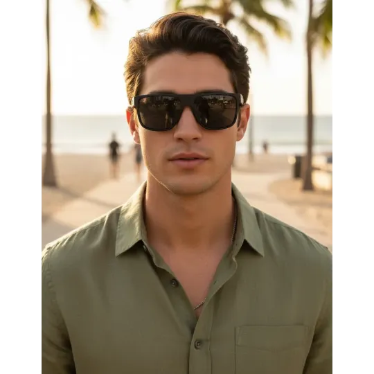 Lentes de Sol Rusty Zaedit Negro Brillo Polarizado sblk drt03