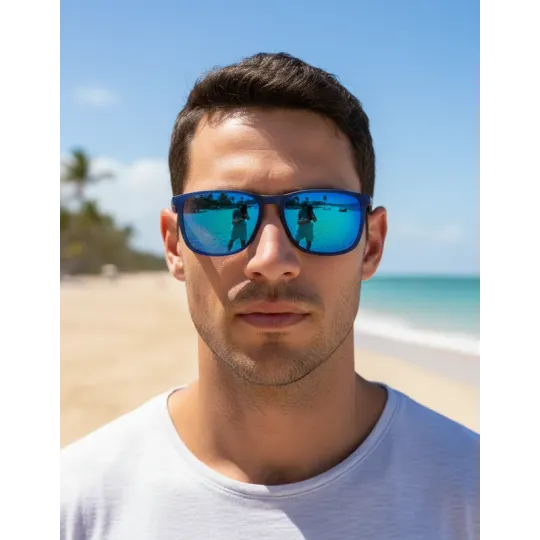 Lentes de Sol Rusty Roum Espejado Azul Polarizado