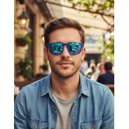 Lentes de Sol Rusty Roum Espejado Azul Polarizado