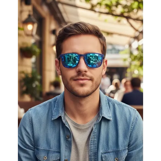 Lentes de Sol Rusty Roum Espejado Azul Polarizado