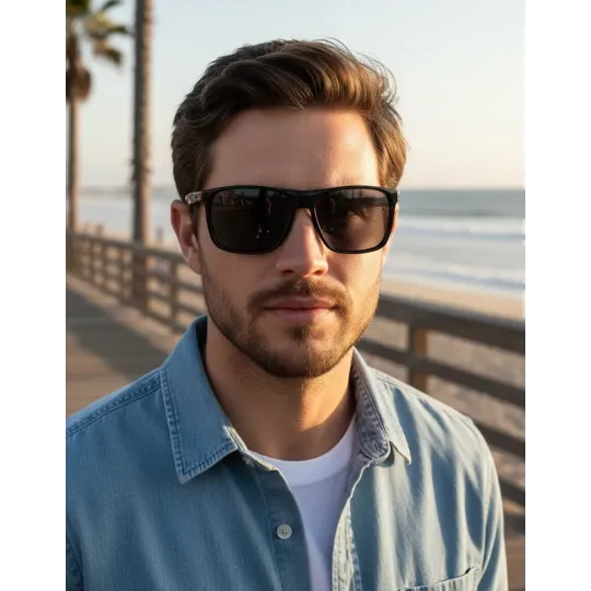 Anteojos de sol Reef 308 2 Negro Brillo polarizado