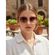 Anteojos de sol Valeria Mazza 7418 1 Dorado Lentes marrones