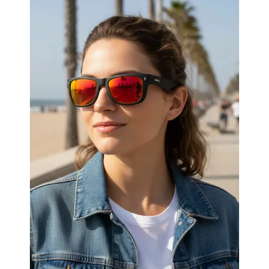 Anteojos de sol Orbital Crystal lentes gafas Espejado Rojo