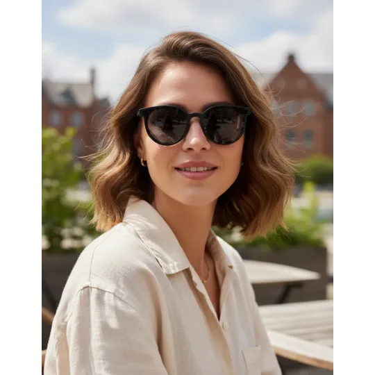 Anteojos de sol Orbital Brera Negro Brillo Gafas Grandes