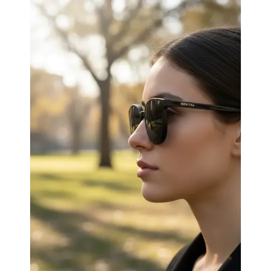 Anteojos de sol Orbital Brera Negro Brillo Gafas Grandes
