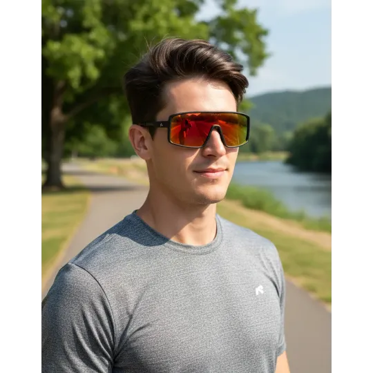Anteojos Lentes de Sol Rusty Ranks 2 Lente gris espejado rojo